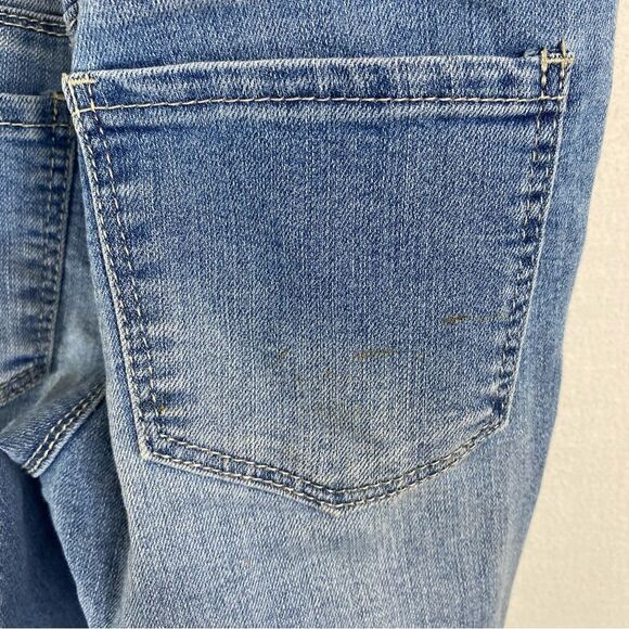 5/$25 Squeeze Blue Denim Girls Distressed Raw Hem Overall Jeans Pockets 10 - Picture 5 of 10